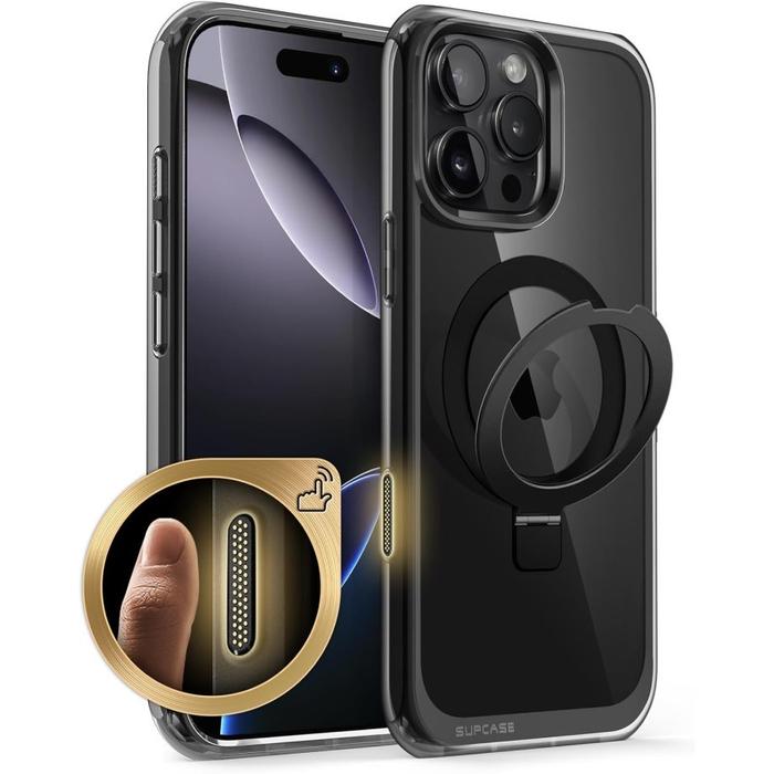 Gambar Case iPhone 16 Pro Max 16 Pro Plus SUPCASE Unicorn Beetle UB MAG Stand Slim Clear MagSafe Wireless Charging Magnetic Kickstand Camera Control Button Protective Cover Casing - Frost Black, 16Reg dari Supcase Official ID undefined Tokopedia