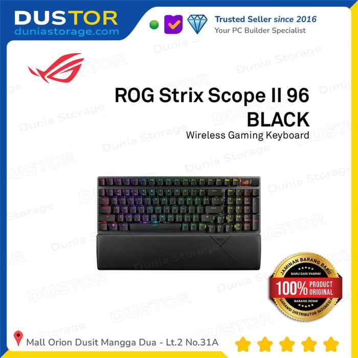 Gambar ASUS ROG Strix Scope II 96 Wireless Gaming Keyboard - Black, NXStorm dari Dunia Storage Komputer undefined Tokopedia