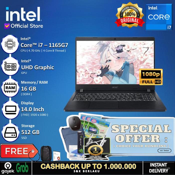 Gambar Acer Travelmate P40 - Core I7 Gen 1165G7 16GB 512GB 14" FHD +OHS - Non Bundle, Windows 11 HOME dari INTEL STORE ID undefined Tokopedia