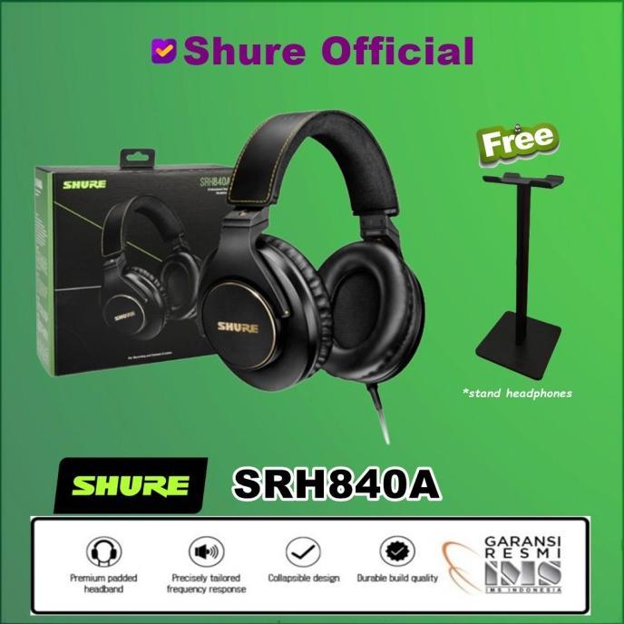 Gambar Shure Srh840A Srh840 Srh 840 Professional Studio Headphones Headset - Black dari nazwabit undefined Tokopedia