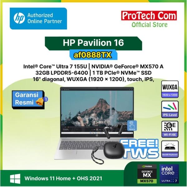 Gambar HP Pavilion 16-af0888TX Ultra 7-155U 32GB 1TB MX570A 16" WUXGA IPS Touch W11 OHS dari ProTech Com undefined Tokopedia