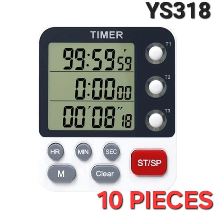 Gambar AVPRO YS318 3-channels Kitchen Timer 100 Hours Countdown Timer - 10 PACK dari Pro-X Technology undefined Tokopedia