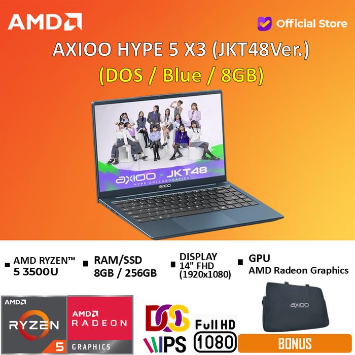 Gambar AXIOO HYPE 5 AMD X3 Ryzen 5 3500U 8GB 256GB 14.0FHD IPS - Blue/DOS/8GB, Standard dari AMD Official Store undefined Tokopedia