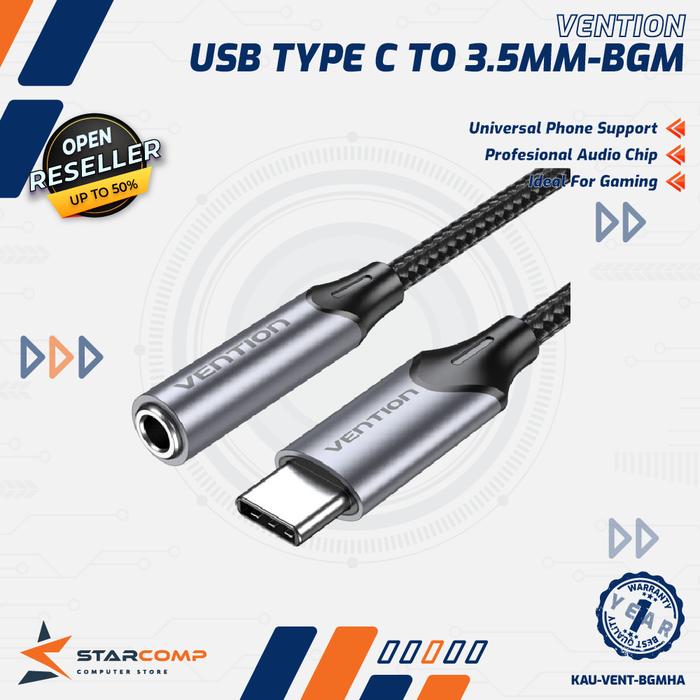 Vention BGM USB Type C to Jack Adapter Converter di Starcomp Origin  Tokopedia