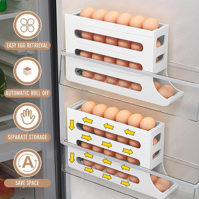 Gambar Rak Telur 4 Tingkat / Tempat Penyimpanan Telor Ayam Otomatis Minimalis / Tempat Telur Ayam / Rak Telur Aesthetic / Egg Storage Organizer Automatic Rolling / Rak Telur 4 Tingkat / Tempat Telur Kulkas dari PastiLakuJkt undefined Tokopedia