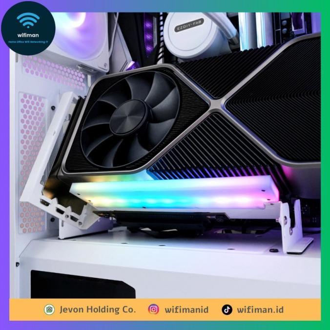 Gambar new !!! EZDIY ARGB Multi Angle Vertical GPU Mount PCIe Gen 4 VGA RTX Gen4 RGB murah - White ARGB dari MasterKabel undefined Tokopedia