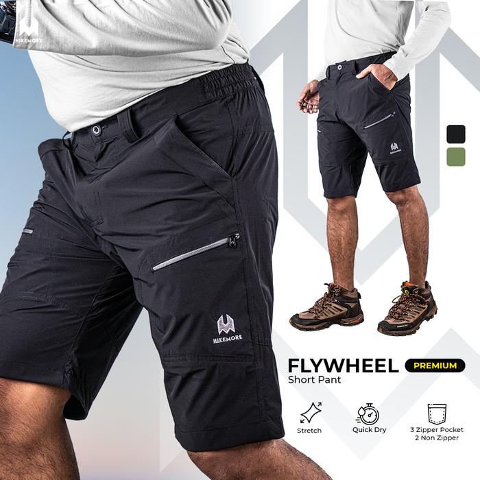 Gambar Celana Pendek Hiking Gunung Pria Wanita Hikemore Flywheel Premium Ori - Black, XL dari Hikemore undefined Tokopedia