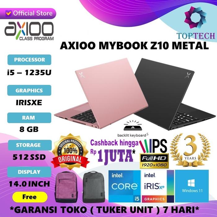 Gambar AXIOO MYBOOK Z10 METAL i5 1235U 8GB 256SSD IRISXE 14.0FHD IPS W11PRO - 8GB 256SSD, NON BUNDLING dari Top Tech Comp undefined Tokopedia