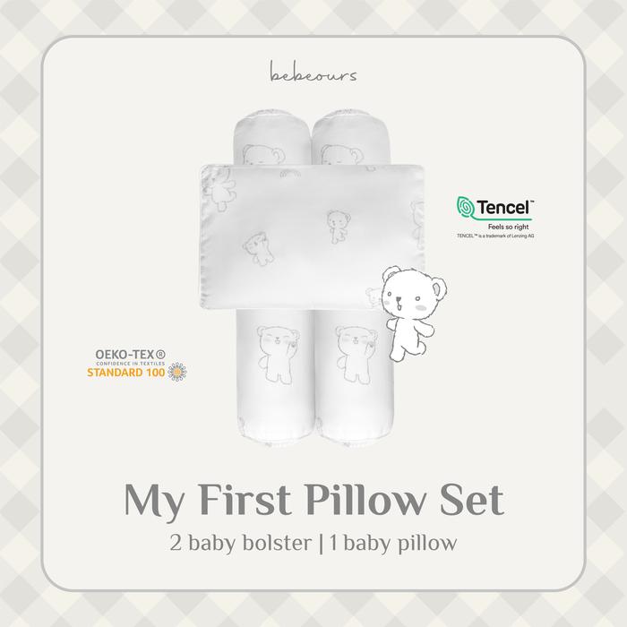Gambar Bebeours Tencel Pillow Bolster Set / Bantal Guling Bayi - Claude Grey - Claude Grey, Cover Only dari Bebeours undefined Tokopedia