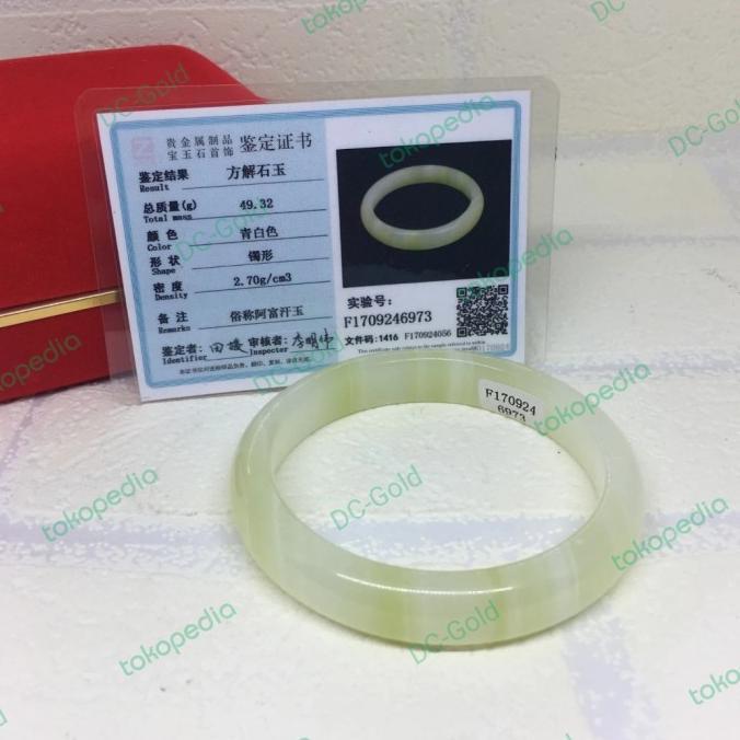 Gambar Gelang Giok Asli Bersertifikat - Real Jade tipe 6973 dari Gloria Jewelry123 undefined Tokopedia