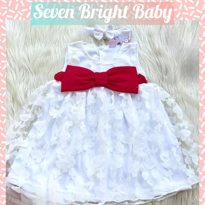 Gambar Baby Brenda Dress Anak Perempuan 1 Tahun Katun adem - Pita Kupu Putih dari Sevenbrightbabystore undefined Tokopedia