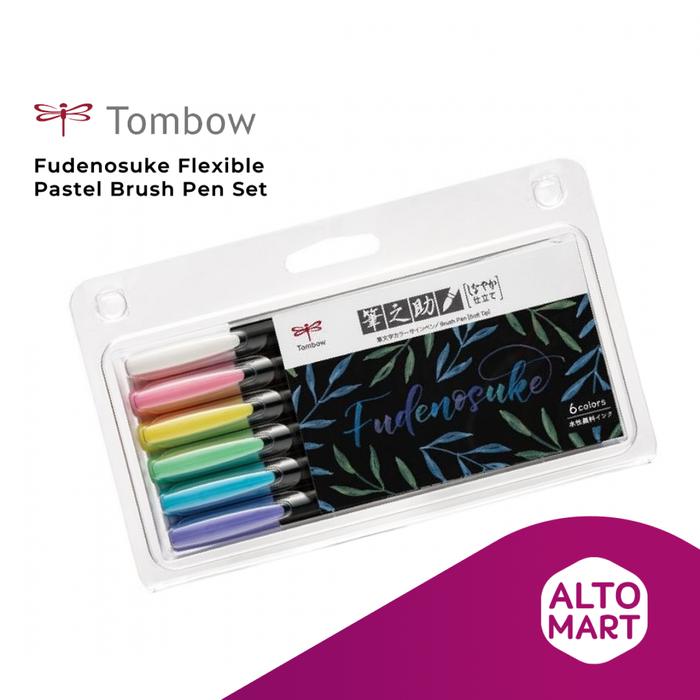 Jual Tombow Fudenosuke Flexible Pastel Brush Pen SET (6 pcs - Main Image