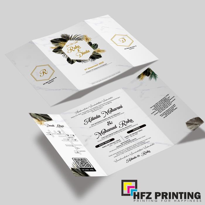 Gambar Undangan Pernikahan Lipat 3 / Nikah / Undangan Orang Tua / Ngunduh Mantu / Undangan Orang Tua - FL21 dari HfzPrinting undefined 3 Tokopedia