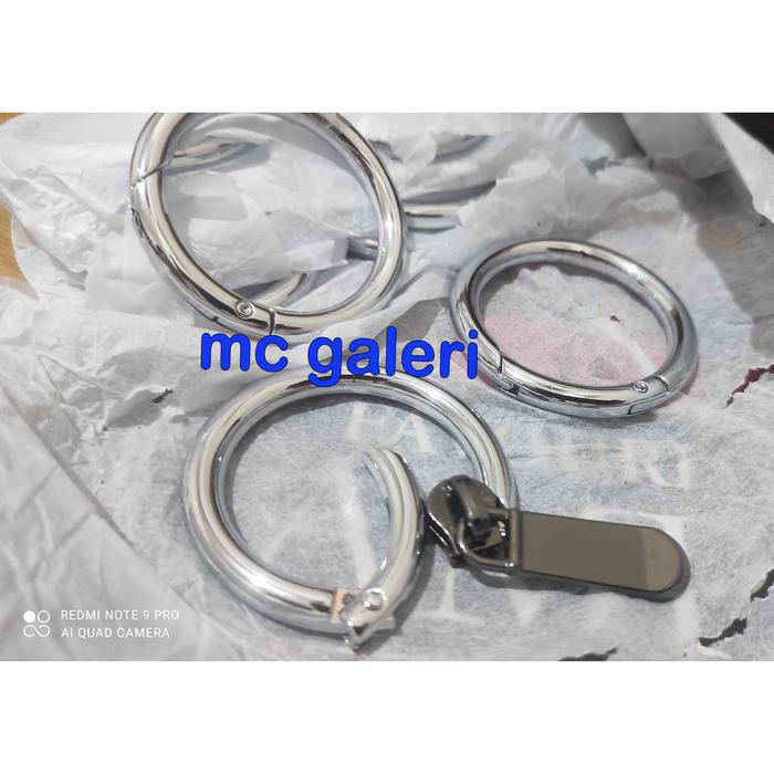 Gambar AKSESORIS TAS WANITA RING BULAT BUKA TUTUP TAS 4 CM TEBAL IMPORT - SILVER dari lianajayastore undefined Tokopedia