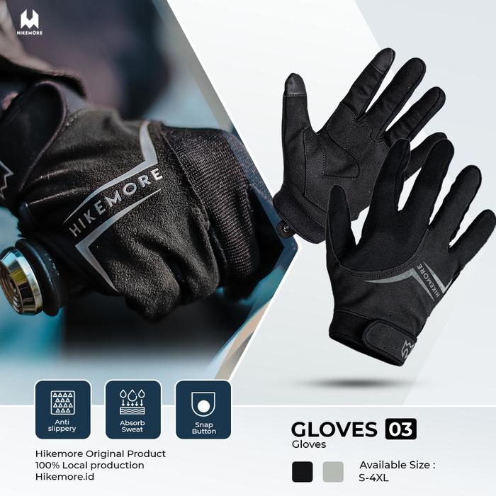 Gambar Hikemore Sarung Tangan Motor Pria Riding Gloves 03 Original - Hitam, M dari Hikemore undefined Tokopedia