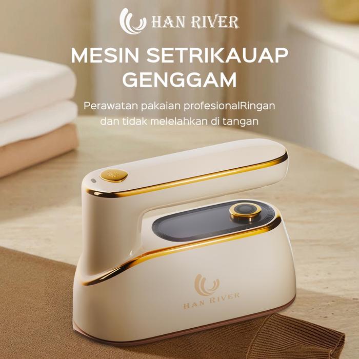Gambar HAN RIVER Setrika UAP HRYD03GD besi tangan 1200W setrika portabel-Gold - GOLD dari Antigen Store_NEW undefined Tokopedia
