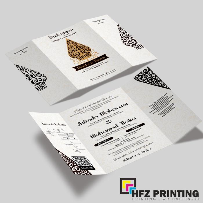 Gambar Undangan Pernikahan Lipat 3 / Nikah / Undangan Orang Tua / Ngunduh Mantu / Undangan Orang Tua - FL21 dari HfzPrinting undefined 4 Tokopedia
