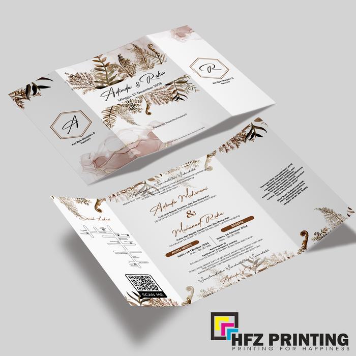 Gambar Undangan Pernikahan Lipat 3 / Nikah / Undangan Orang Tua / Ngunduh Mantu / Undangan Orang Tua - FL21 dari HfzPrinting undefined 5 Tokopedia