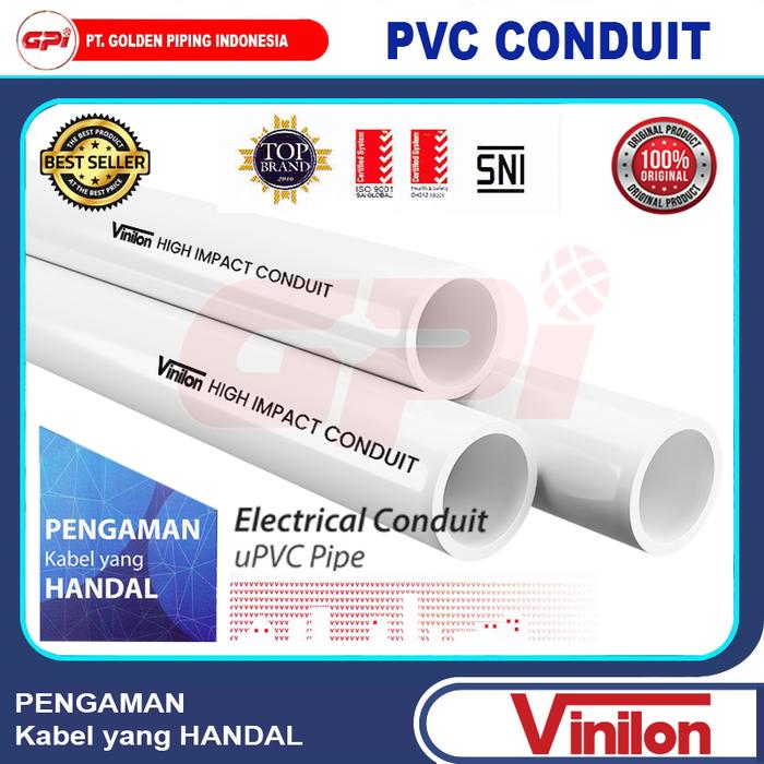 Gambar Pipa PVC Conduit & Accessories Merk Vinilon - PVC CONDUIT, OD.20MM dari DEPO PIPA_NEW undefined Tokopedia