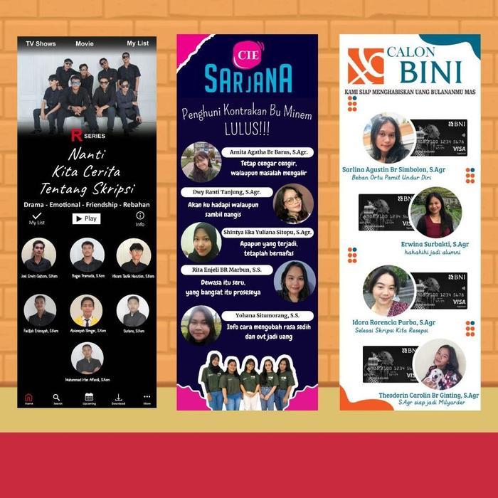 Gambar Banner Wisuda Sidang Skripsi - 60x160 dari Ivanka Nadine undefined Tokopedia