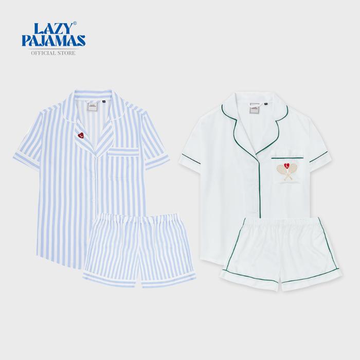 Gambar Bundle of Play-Jamas & Tencel Silk Pajamas - Blue S + Tennis, M dari Lazy Pajamas undefined Tokopedia