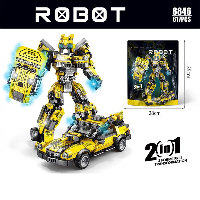 Gambar igoods.rose 2in1 Mainanan Balok Transformers  Mainan Bangunan Pendidikan Anak-anak Hadiah Model Tangan Anak Laki-laki - Kuning dari igoodsrose undefined Tokopedia