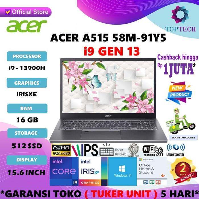 Gambar Laptop Acer Aspire 5 SLIM A515-58 i9 13900H 16GB 512GB 15.6FHD IPS OHS - Windows 11 Home, Non Bundling dari Top Tech Comp undefined Tokopedia