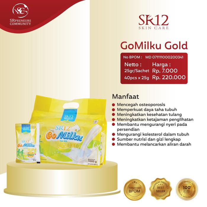 Gambar GOMILKU SR12 ISI 40 SASET | Susu Kambing Etawa | Susu Kesehatan - Gold (40Saset) dari Ricis By Khayra Official undefined Tokopedia