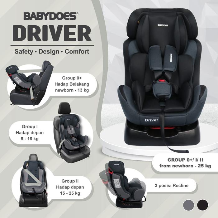 Gambar Car Seat BabyDoes Driver / Dudukan Mobil Bayi - Black dari Klikbabylove undefined Tokopedia