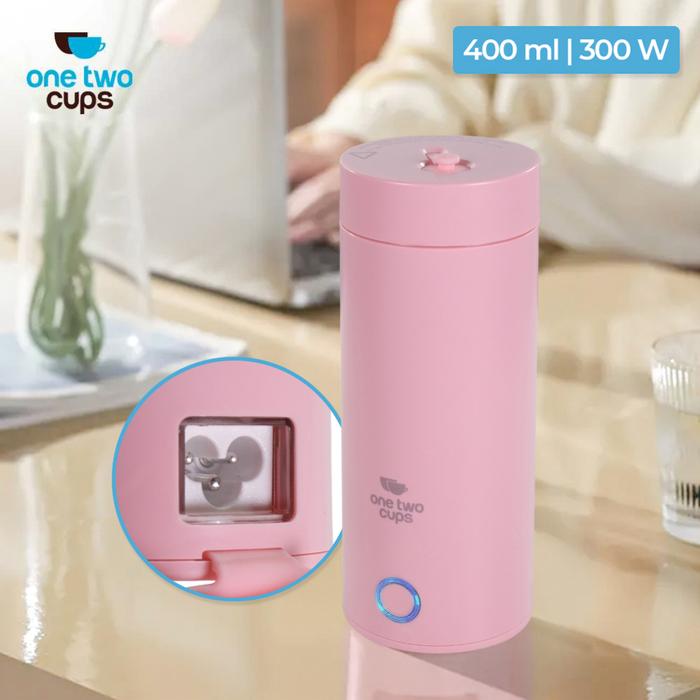 Gambar Tumbler Teko Listrik Termos Air Portable Smart Pot Kettle 400ml 300W Stainless Steel - Merah Muda dari CENRANA undefined Tokopedia