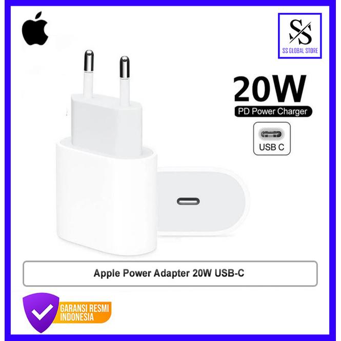 Apple Power Adapter 20w Usb-c Garansi Resmi Tam Ibox Charger Iphone