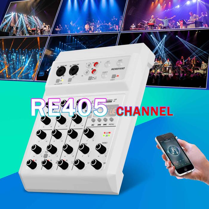 Gambar mixer audio mini mixer 4/6/8 channel audio mini Rekaman langsung Bluetooth terhubung ke komputer/ponsel /MP3 - RE405 dari COOL AUDIO 1 undefined Tokopedia