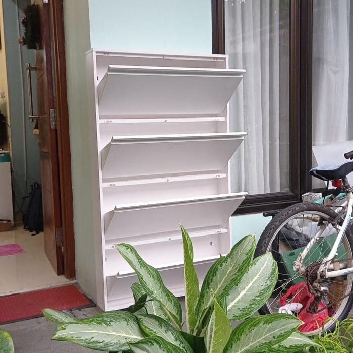 Gambar RAK SEPATU DINDING FULL BESI WHITE/BLACK - Putih dari SINAR SELATAN FURNITURE undefined Tokopedia