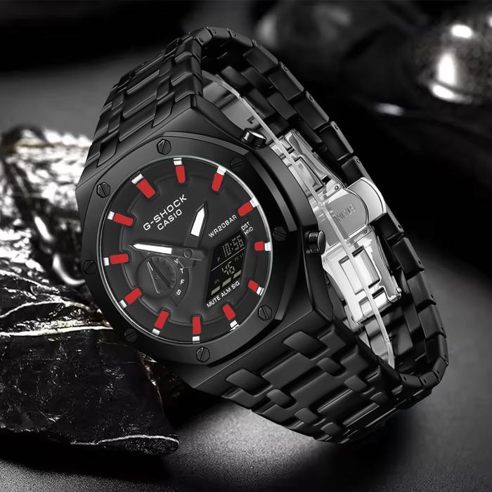 Gambar JAM TANGAN G-SHOCK GA2100 PRIA WANITA RANTAI STAINLESS ORIGINAL DM.4CM FULLSET (BOX PAPERBAG, KARTU GARANSI BUKU MANUAL) AUTO LIGHT & CRONO HARI AKTIF - c9 dari ROY HULU undefined Tokopedia