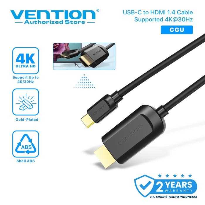 Gambar Vention Kabel USB Type C to HDMI Thunderbolt 3 4K 60HZ CGU MONITOR TV - 1.5m dari Vention Authorized Medan undefined Tokopedia