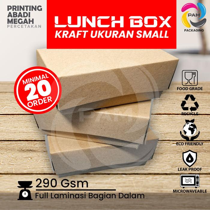 Gambar PAPER LUNCH BOX TAKEAWAY KEMASAN KOTAK MAKANAN BAHAN KRAFT SMALL dari Pam Packaging undefined Tokopedia