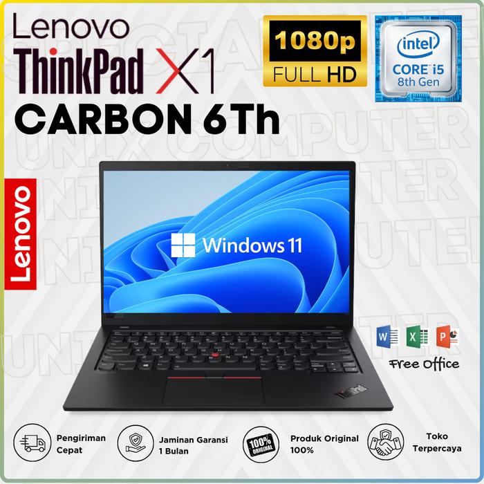 Lenovo ThinkPad X1 Carbon 6th|Core i5-Gen 8|RAM 8GB|256GB SSD 512GB di  Unix Tokopedia