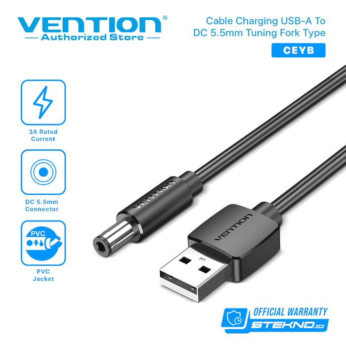 Gambar Vention Kabel Power USB-A to DC 5.5mm Power AC USB to DC 5V/3A CEY - 0.5M dari Vention Authorized Medan undefined Tokopedia
