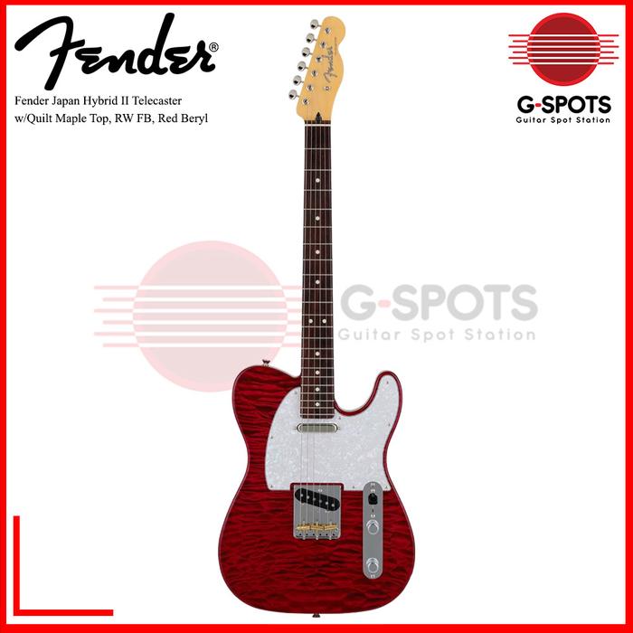 Gambar Fender Japan Hybrid II Telecaster Electric Guitar with Quilt Maple Top, RW FB, Red Beryl dari Guitar Spot Station Ofc undefined Tokopedia