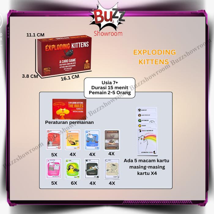 Gambar Exploding Kittens / NSFW / Imploding / Streaking / Barking Kitten Board Games Card Game - Exploding dari Buzzshowroom undefined Tokopedia