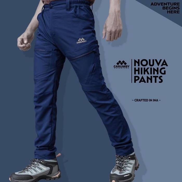 Gambar Celana Gunung Pria Wanita Outdoor Slimfit Stretch Quickdry Carumby Nouva Hiking Pants - Navy, XXXL dari Gosop store undefined Tokopedia