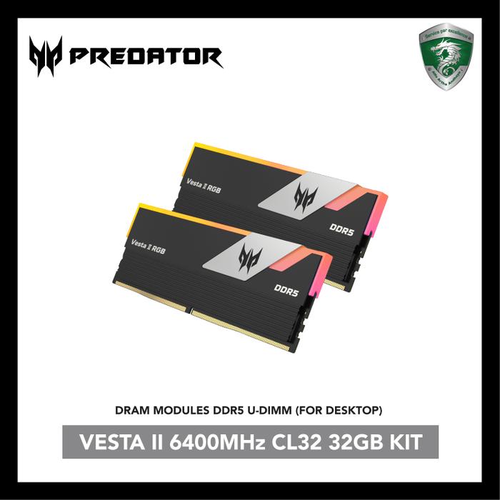 Gambar PREDATOR VESTA II DDR5 6400 MHz RGB U-DIMM [Desktop RAM] - Hitam, 32GB KIT dari BIWIN Indonesia undefined Tokopedia
