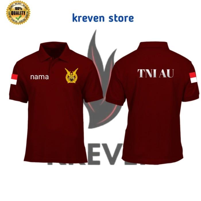 Gambar KAOS POLO LENGAN PENDEK TNI ANGKATAN UDARA FREE DESIGN CUSTOM - maroon, S dari kreven_store undefined 4 Tokopedia