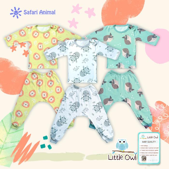 Gambar LITTLE OWL Setelan Panjang Kancing Bahu Size S,M L - 3 Set Random, S dari Golden Baby 2 undefined Tokopedia