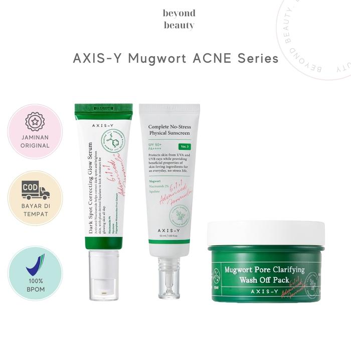 Gambar [BUNDLE] AXIS-Y Dark Spot Correcting Glow Toner , Serum, Cream, Sunscreen, Mugwort Mask mini size & full size - ACNE dari Beyond Beauty Indonesia undefined Tokopedia