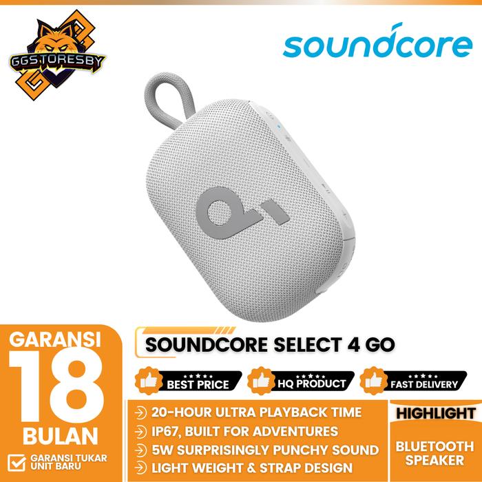 Gambar ANKER SOUNDCORE SELECT 4 GO BLUETOOTH SPEAKER - White dari GGSTORESBY undefined Tokopedia