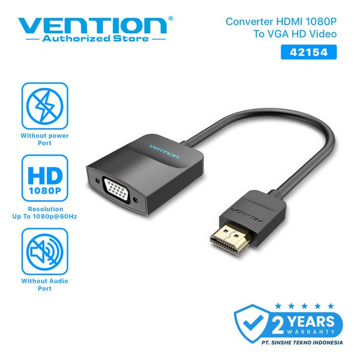Gambar Vention ADAPTOR Converter HDMI to VGA 1080p @60Hz FULL HD ACR 42154 - 42154 dari Vention Authorized Medan Kota Medan Tokopedia