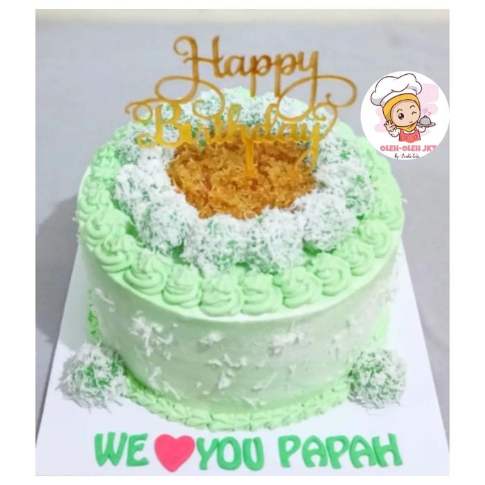 Gambar Klepon Cake / Kue Ulang tahun Klepon / Klepon Custom Cake / Kue Ulang Tahun Untuk Ayah - D. 20 CM dari OLEH-OLEH JKT By Double Cola undefined Tokopedia