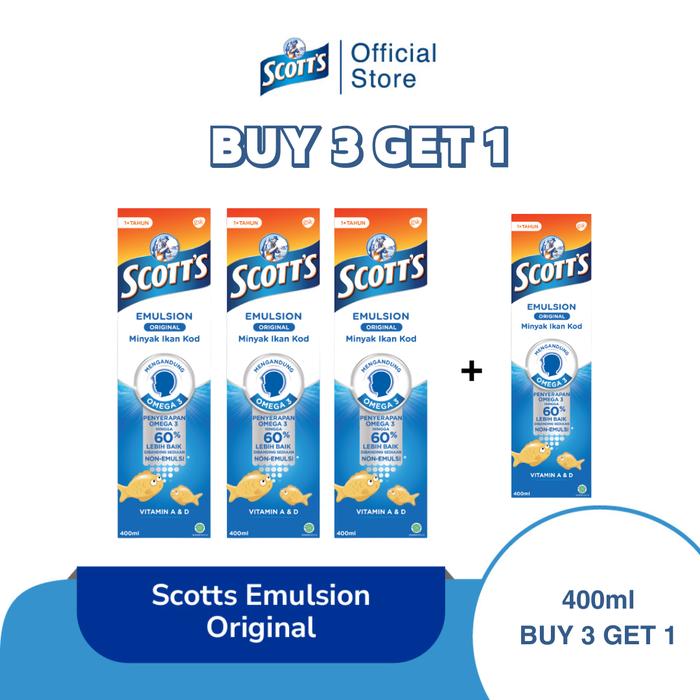 Gambar BUY 3 GET 1 Scott's Vitamin dengan Omega 3, Vitamin A dan D Original 400ml dari Sensodyne Indonesia undefined Tokopedia