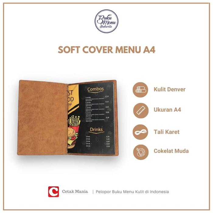 Gambar Buku Menu Jakarta - Buku Menu Kulit Premium Soft Cover Jepit Tali Karet Japanesse Binding Coklat Muda dan Coklat Tua - Cafe, Coffee Shop, Restoran, Hotel - Cokelat Muda dari Buku Menu Jakarta undefined Tokopedia